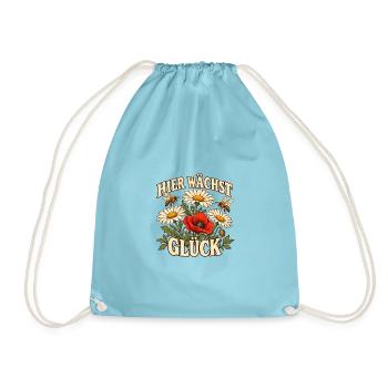 Hier wächst Glück - Turnbeutel - Aqua - Vorne