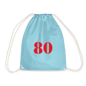 80. 80 JAHRE. 80. JUBILÄUM. 80-JAHRES-JUBILÄUM. - Turnbeutel - Aqua - Vorne