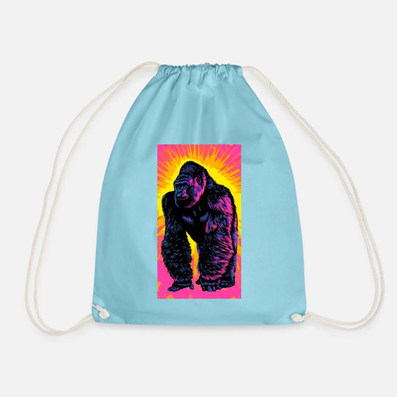 gorilla - Drawstring Bag - aqua