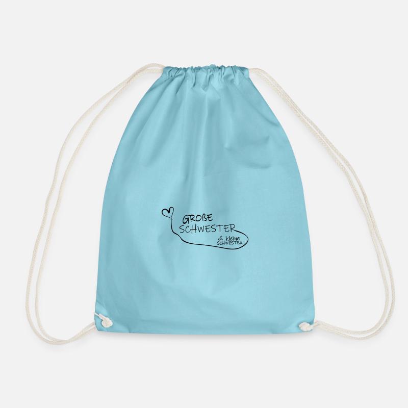 Große Schwester und kleine Schwester - Turnbeutel - Aqua