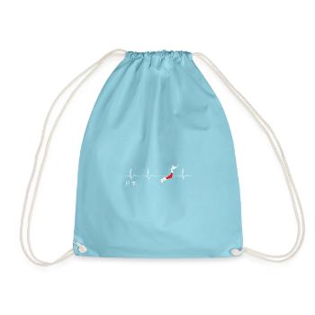 Nihon Herzschlag Ich Liebe Japan Flagge - Turnbeutel - Aqua - Vorne