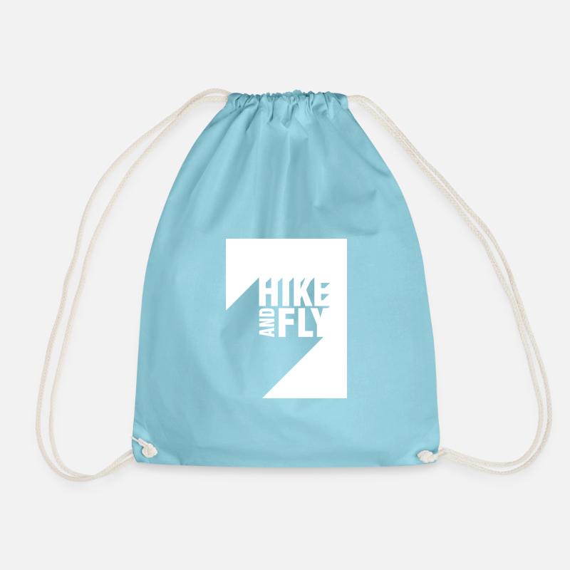 Hike and Fly Paragliding 3D Text - Drawstring Bag - aqua