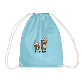 Berlin Ours Ours Bière Coeur Amour Berlin Souvenir - Sac de sport léger - aqua - Devant