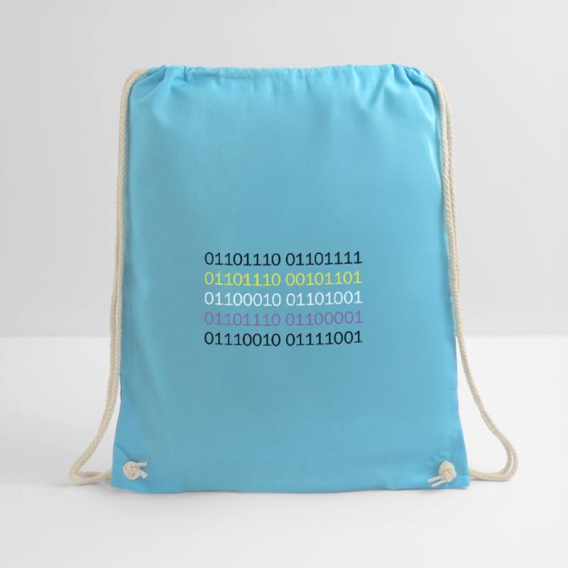 NON-BINARY to binary code Drawstring Bag