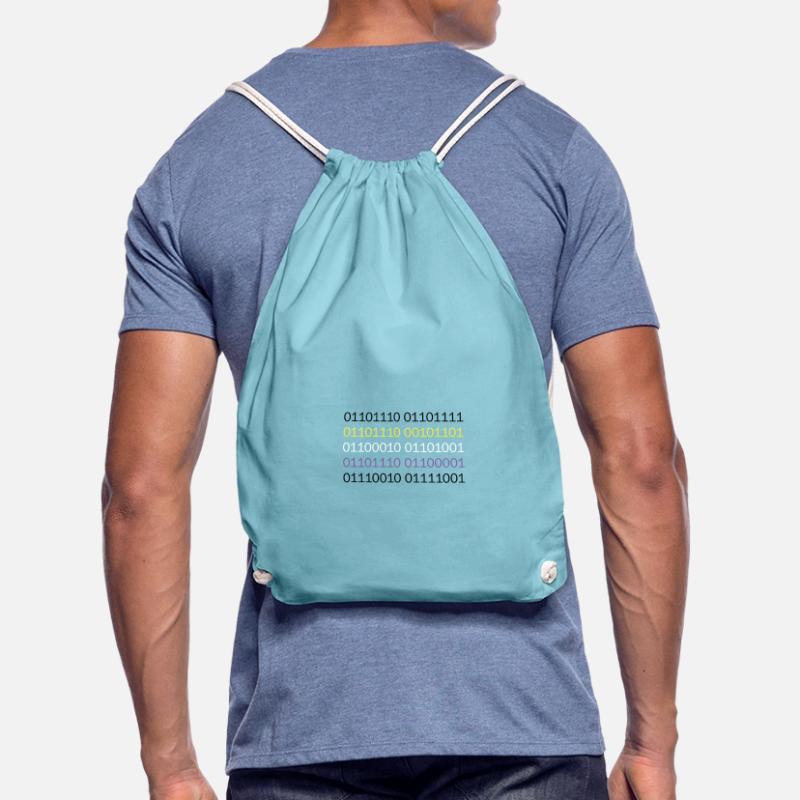 NON-BINARY to binary code Drawstring Bag