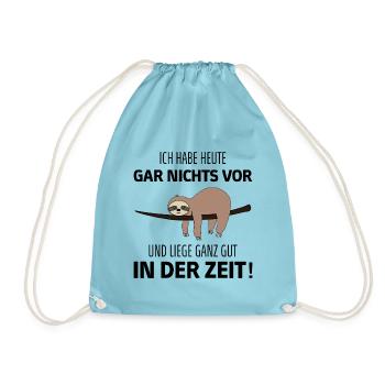Lustiger Faultier Spruch für Mitarbeiter & Kollege - Turnbeutel - Aqua - Vorne
