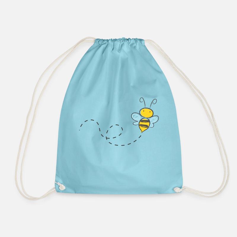 bee - Drawstring Bag - aqua