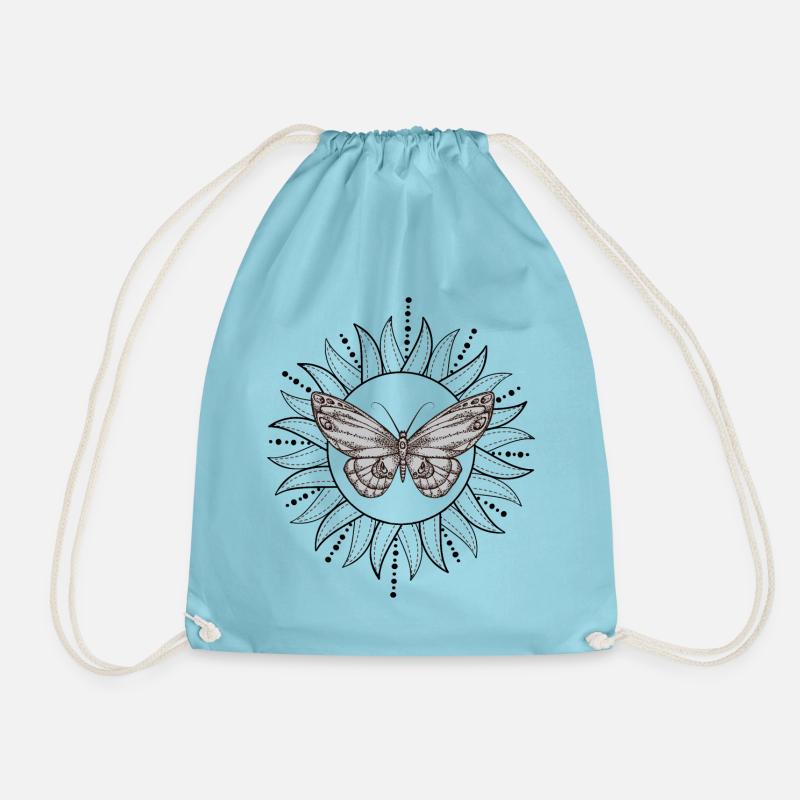 Schmetterling mit Sonne - Turnbeutel - Aqua