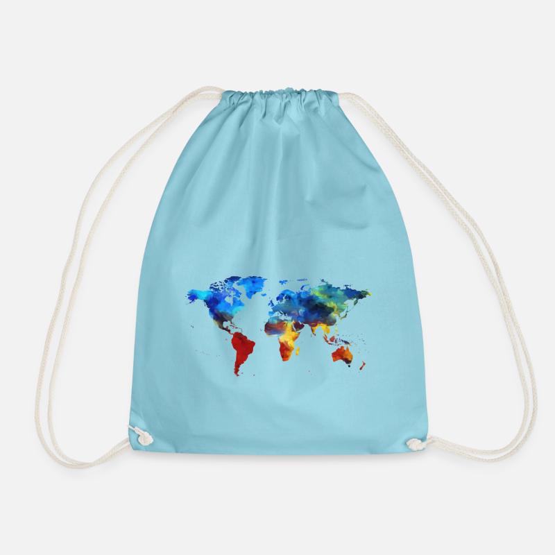 worldmap 2074679 200 - Turnbeutel - Aqua