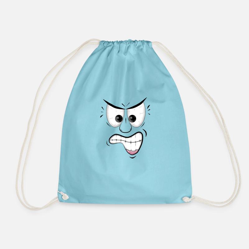 Angry - Drawstring Bag - aqua
