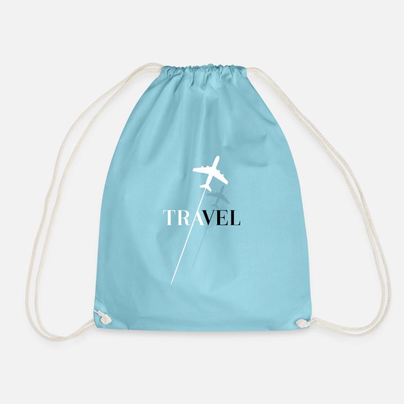 Travel - Drawstring Bag - aqua