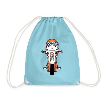 oiseau moto conduite motard motocycliste hobby - Sac de sport léger - aqua - Devant