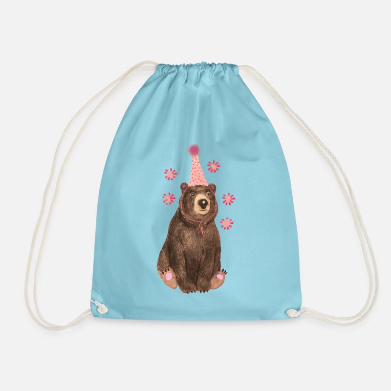 Zirkusbär mit Sternen - Turnbeutel - Aqua