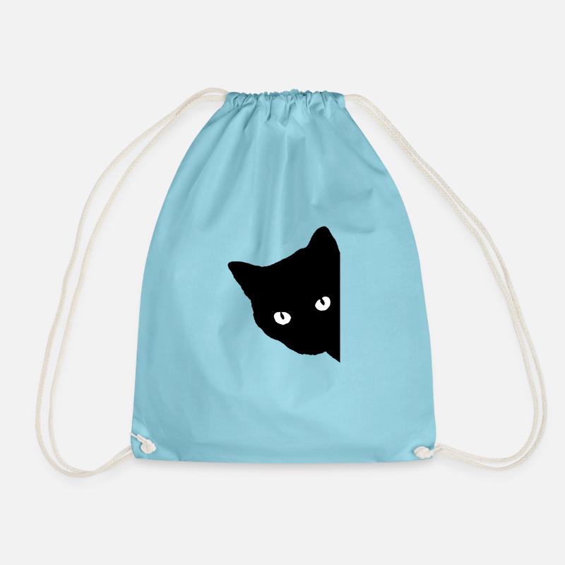 schwarze Katze Geschenk Tierliebe - Turnbeutel - Aqua