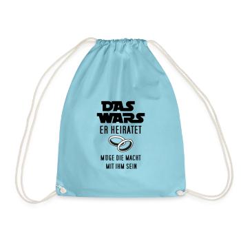 das wars - er heiratet - Turnbeutel - Aqua - Vorne