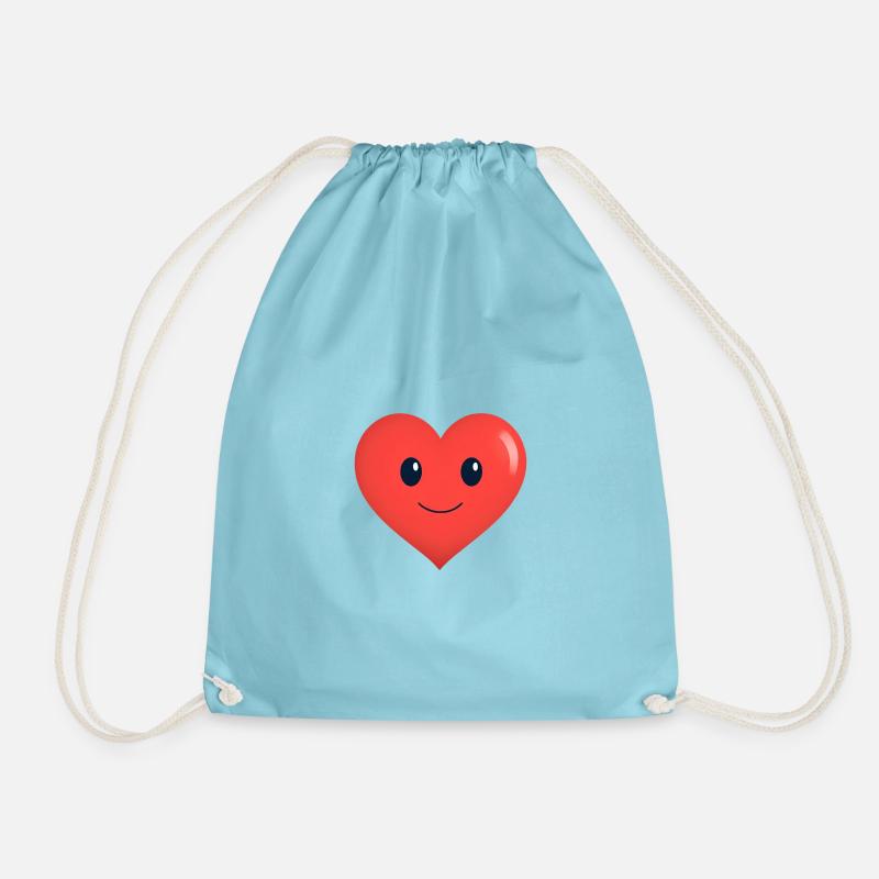 Heart Smiles Form Red - Drawstring Bag - aqua