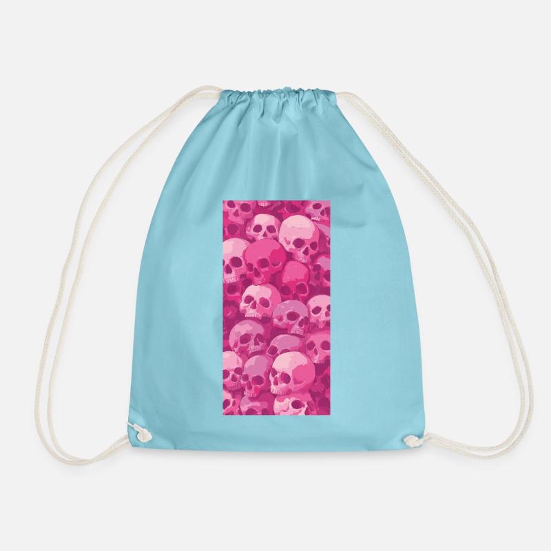 Pink Skull Muster - Turnbeutel - Aqua