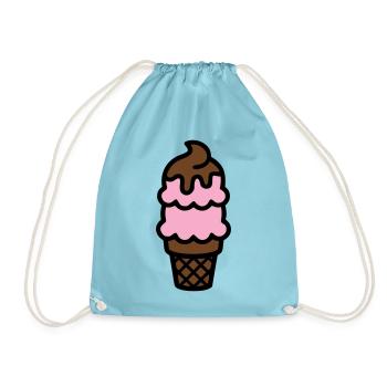 Eiswaffel Eiscreme Icon - Drawstring Bag - aqua - Front