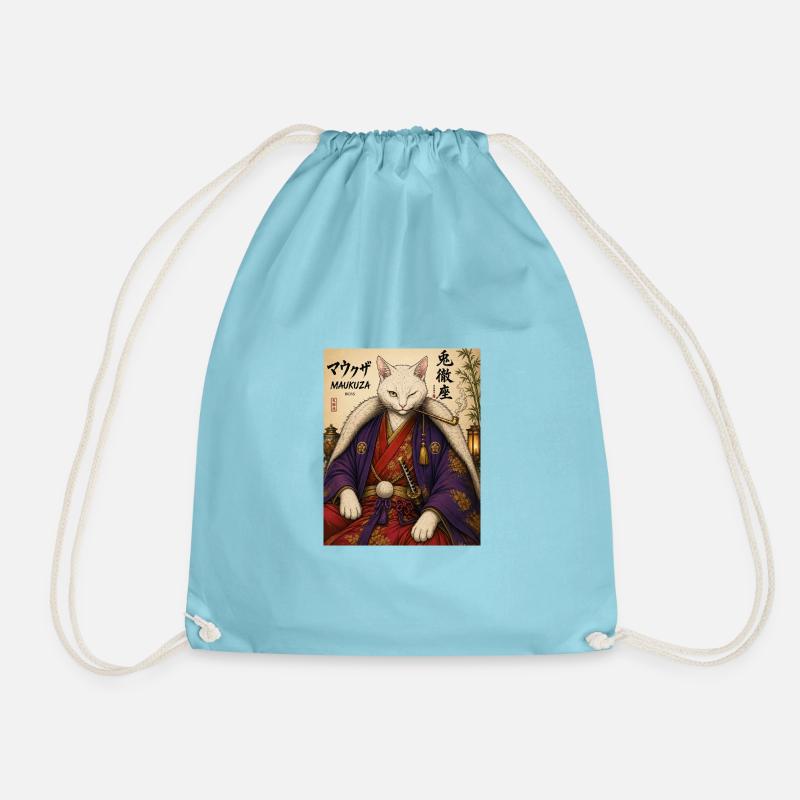 Maukuza Samurai Katze - Turnbeutel - Aqua