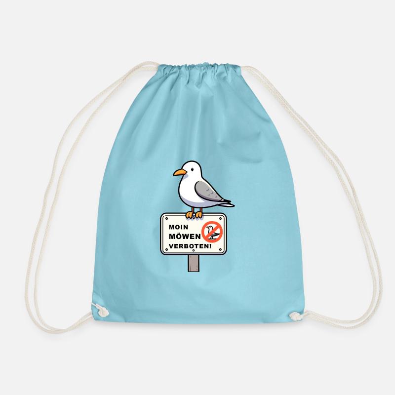 Freche Möwe auf Möwen Verbotsschild Schild Zeichen - Turnbeutel - Aqua