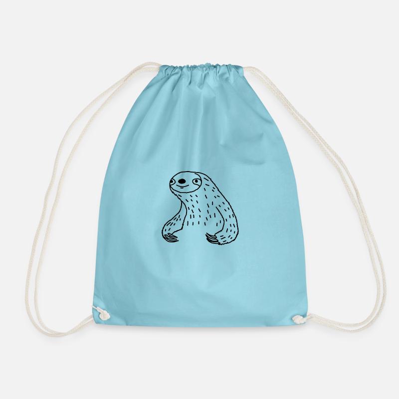 sloth - Drawstring Bag - aqua