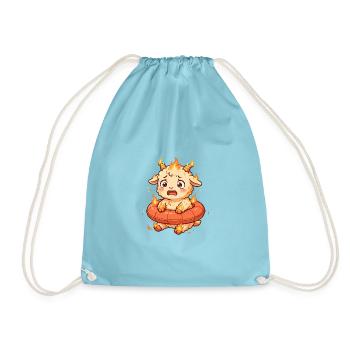 Schwimmring Fire Goat Shirt Pool Panik feuer ziege - Turnbeutel - Aqua - Vorne