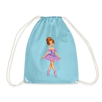 Lavendel Prinzessin Ballett Design - Turnbeutel - Aqua - Vorne