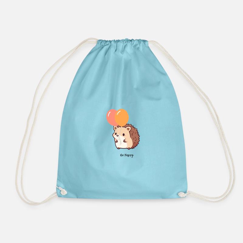 Cute Hedgehog - Drawstring Bag - aqua