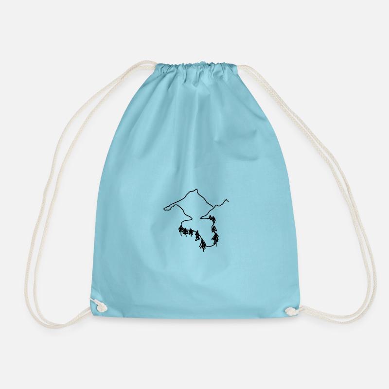 Mountains & Forest - Drawstring Bag - aqua