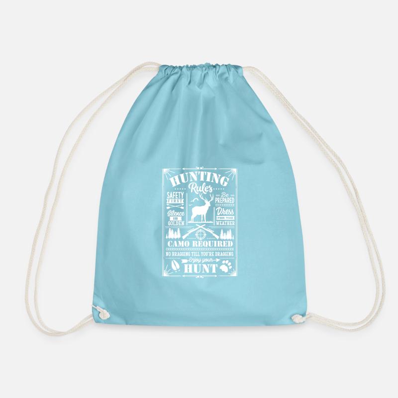 Hunting rules white - Turnbeutel - Aqua