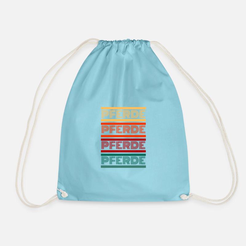 Pferde Pferde Pferde (Design 1) - Turnbeutel - Aqua