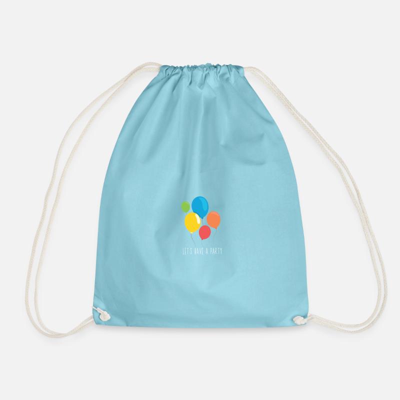 let's have a party - Drawstring Bag - aqua