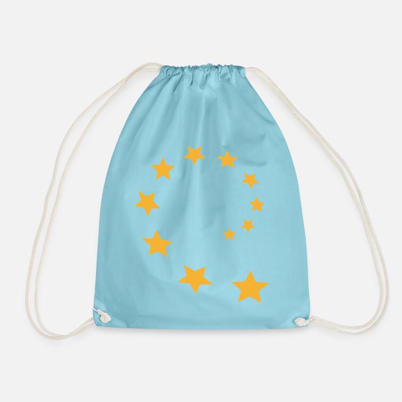 Star circle deformed 2 - Drawstring Bag - aqua