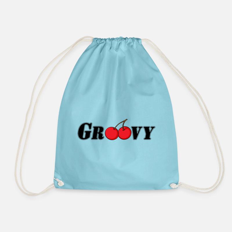 Red cherry - Drawstring Bag - aqua