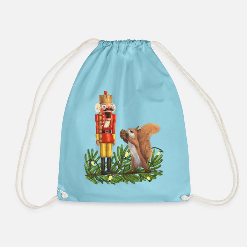 Nussknacker und Eichhörnchen - Turnbeutel - Aqua