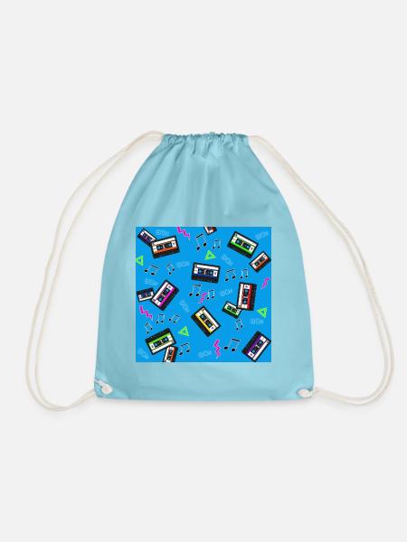 Buntes 80er Jahre Shirt. - Turnbeutel - Aqua