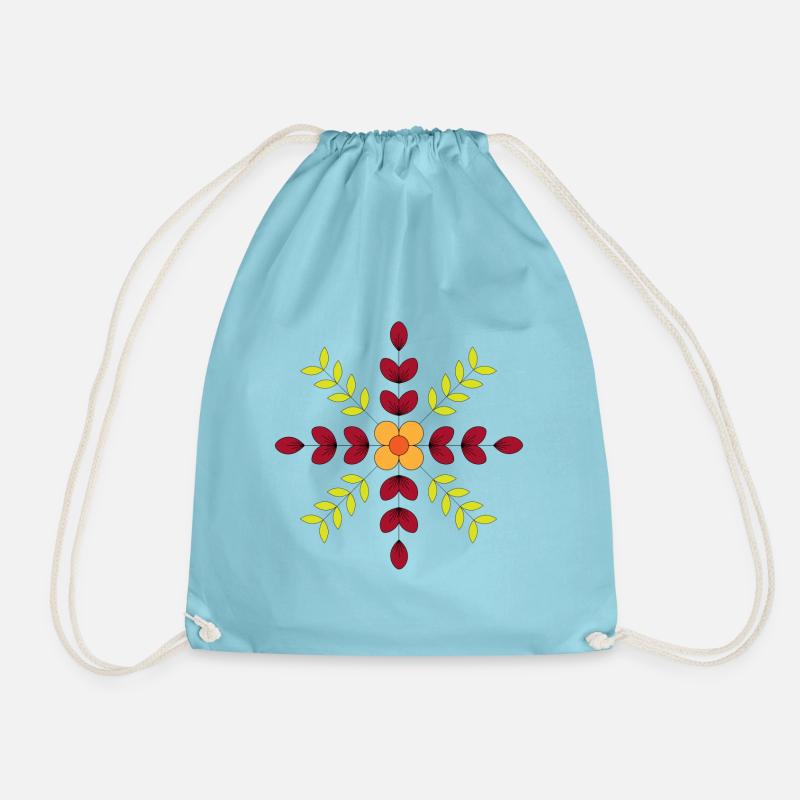 Flower - Drawstring Bag - aqua