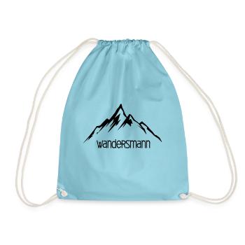 Wandersmann Berge - Turnbeutel - Aqua - Vorne