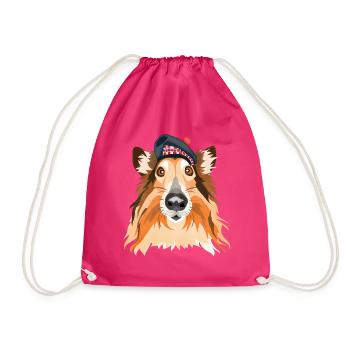 Schottischer Collie - Turnbeutel - Fuchsia - Vorne