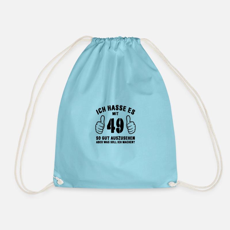 49. Geburtstag Geschenkidee Lustiger Spruch - Turnbeutel - Aqua