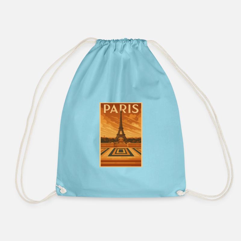 Eiffel Tower Art Deodorant Travel Poster - Drawstring Bag - aqua