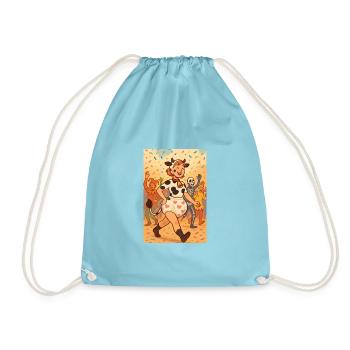 Halloween Party Cow Dress - Drawstring Bag - aqua - Front