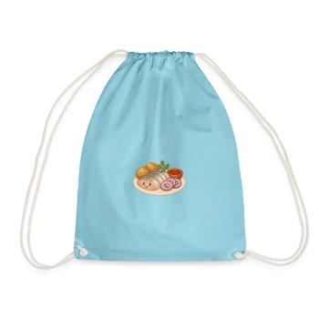 Herring with potatoes - Drawstring Bag - aqua - Front