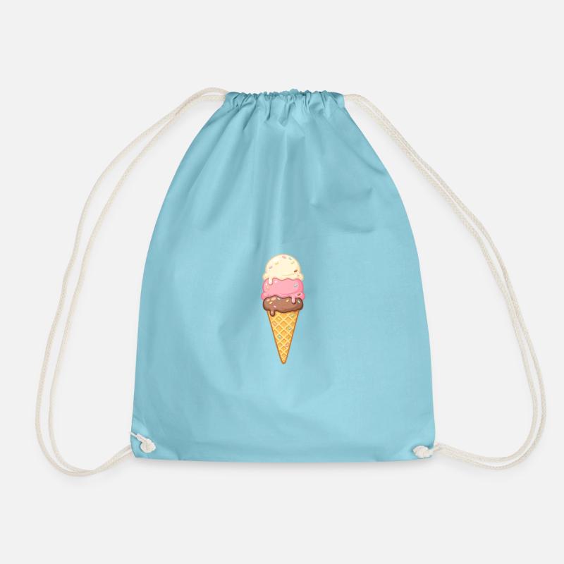 Dreischicht Eiscreme im Cone - Turnbeutel - Aqua