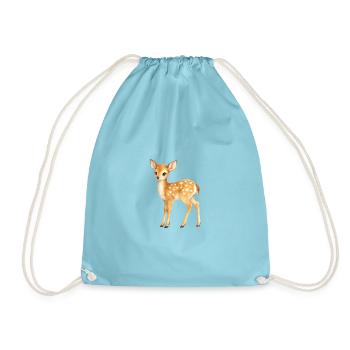Fawn with heart pattern - Drawstring Bag - aqua - Front