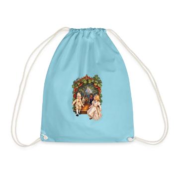 Puppen an Schnüren - Turnbeutel - Aqua - Vorne