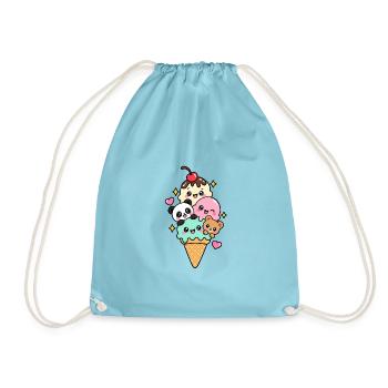 Glaces kawaii  - Drawstring Bag - aqua - Front
