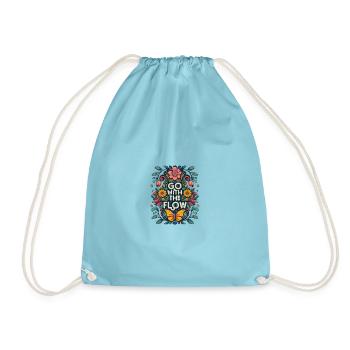 Go with the Flow - Drawstring Bag - aqua - Front