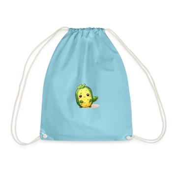 Tanzendes Kawaii Kaktus Gurken Männchen - Turnbeutel - Aqua - Vorne