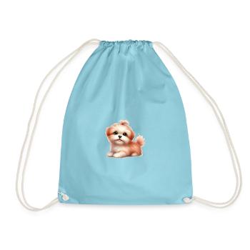 Cute dog - Drawstring Bag - aqua - Front